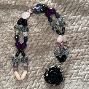 Dream Fairy Rose HangCharm (Rose Quartz,Sapphire,Dream Amethyst, Lilac Cat’s Eye